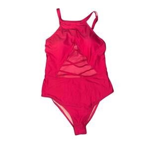 Hot pink swimsuit. 0x